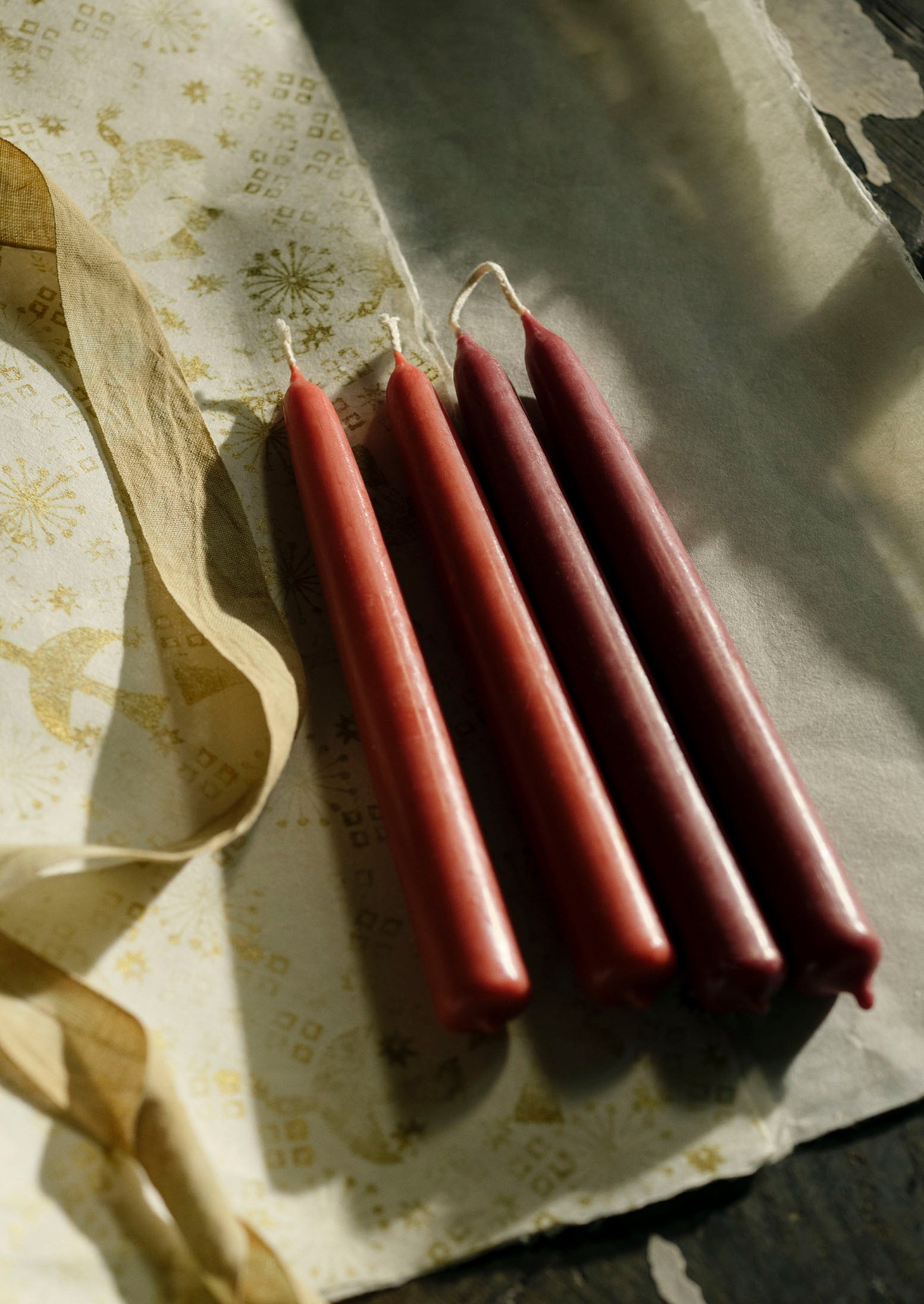 Wax Atelier Set of Four Dining Candles | Currant/Sumac | TOAST