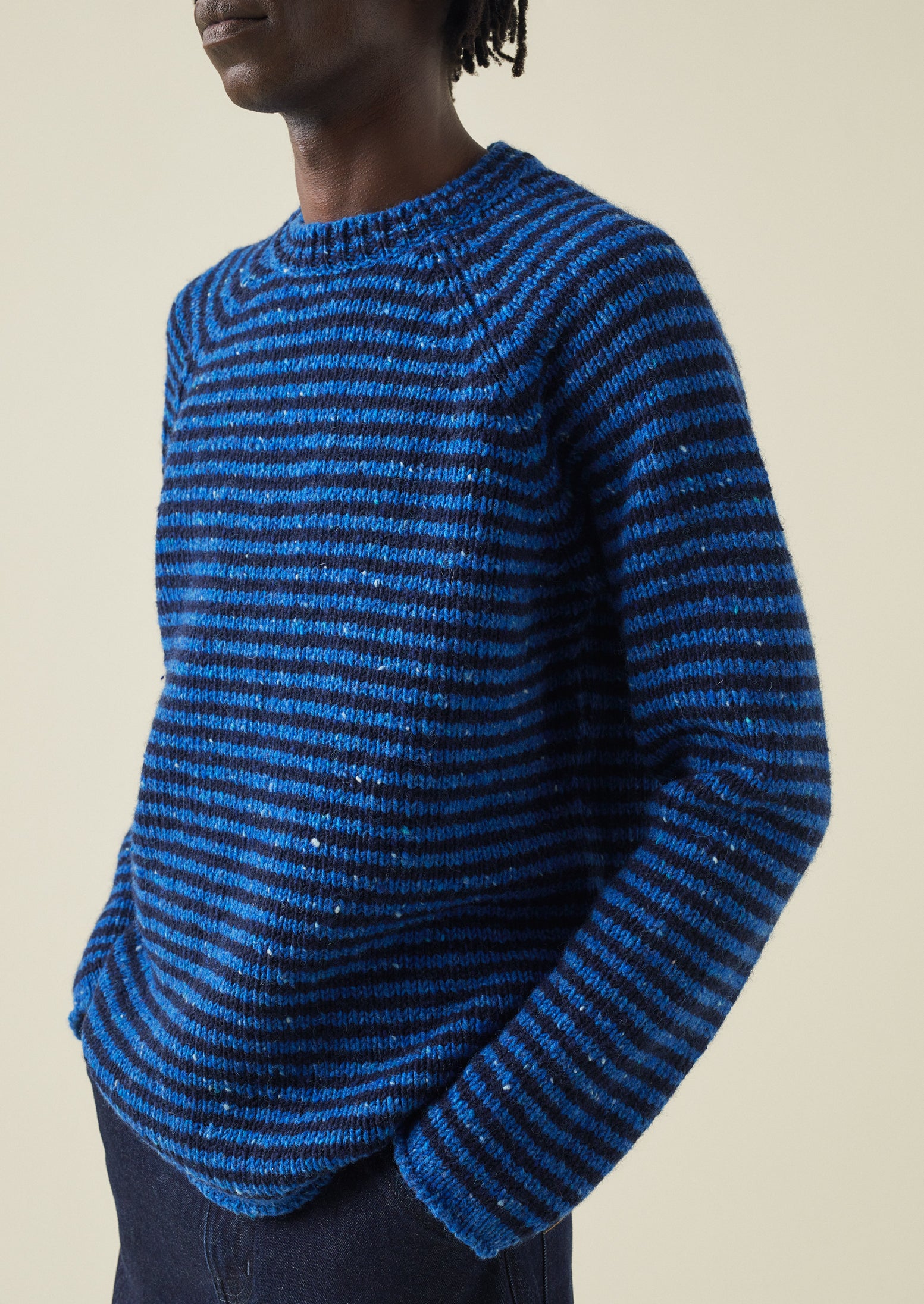 Striped crew neck hot sale sweater mens