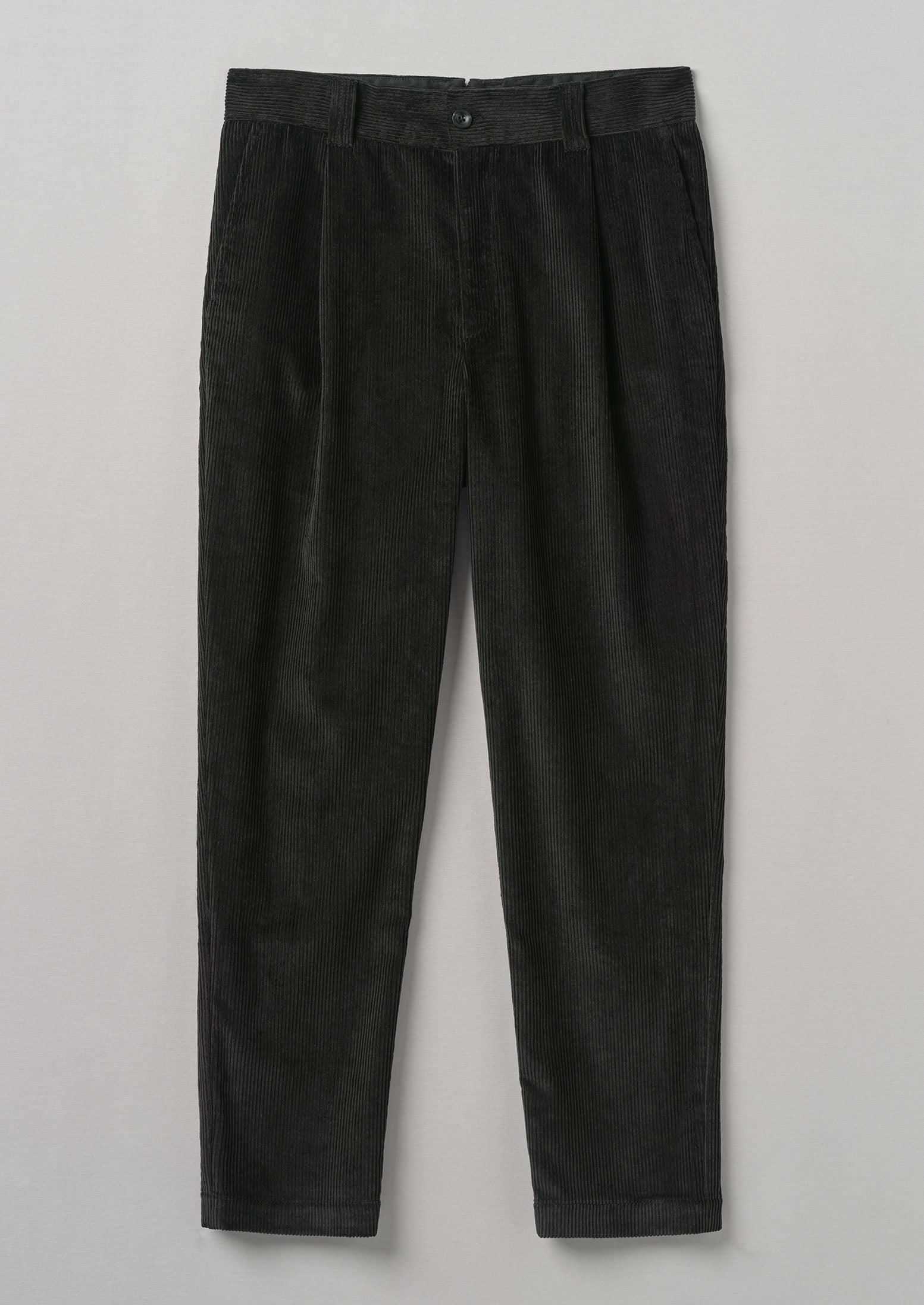 Black Pleated County Corduroy Pants