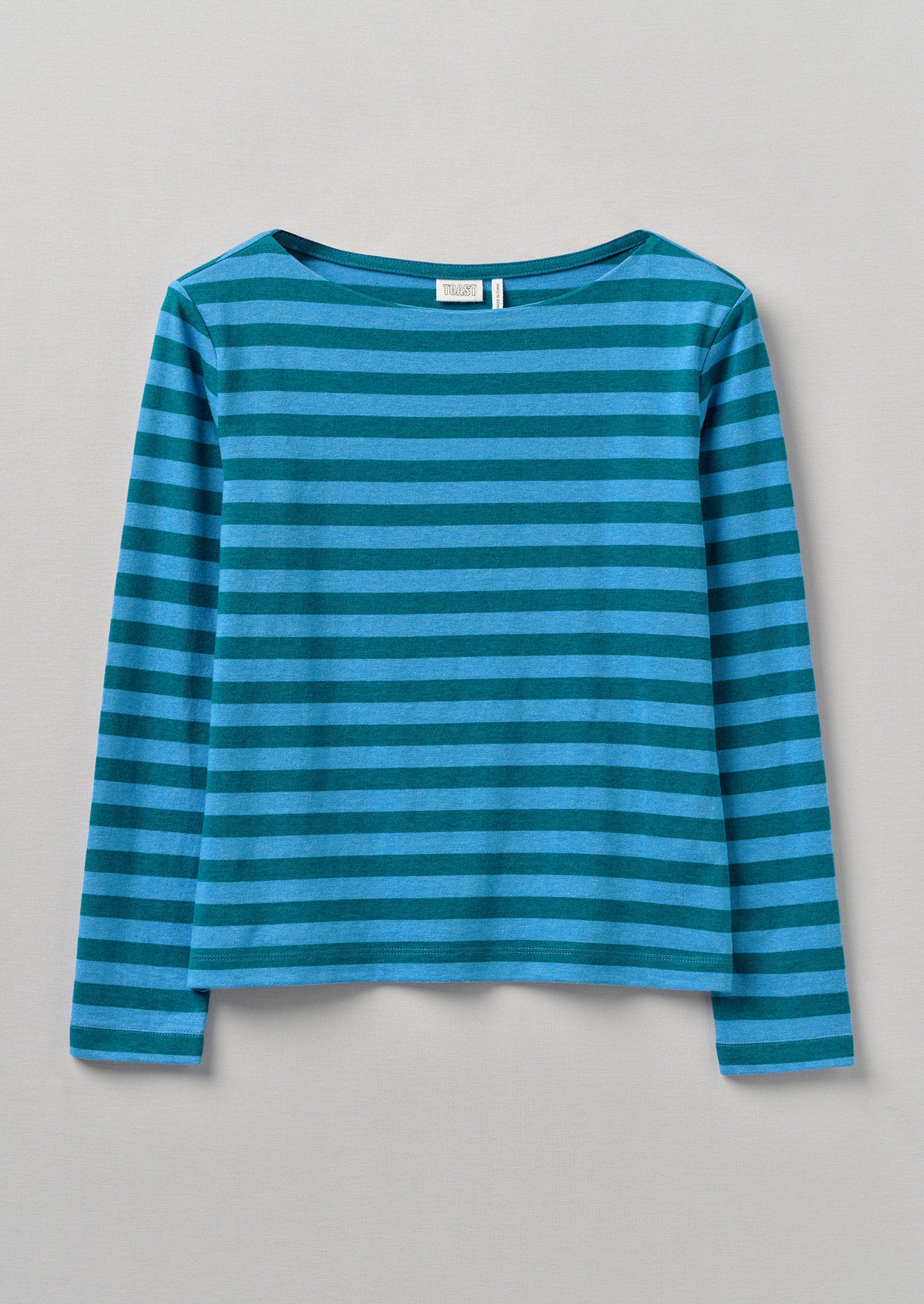 Stripe Soft Cotton Long Sleeve Tee | Blue/Teal