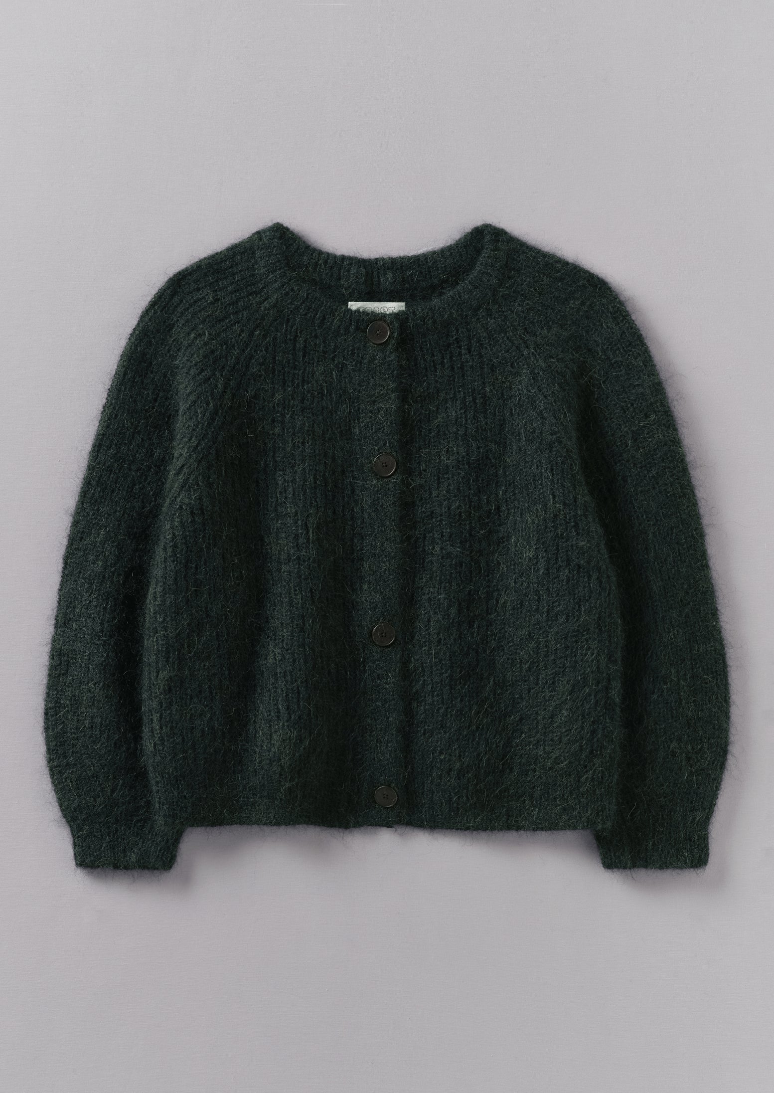 Ribbed Mohair Blend Cardigan | Deep Forest | TOAST