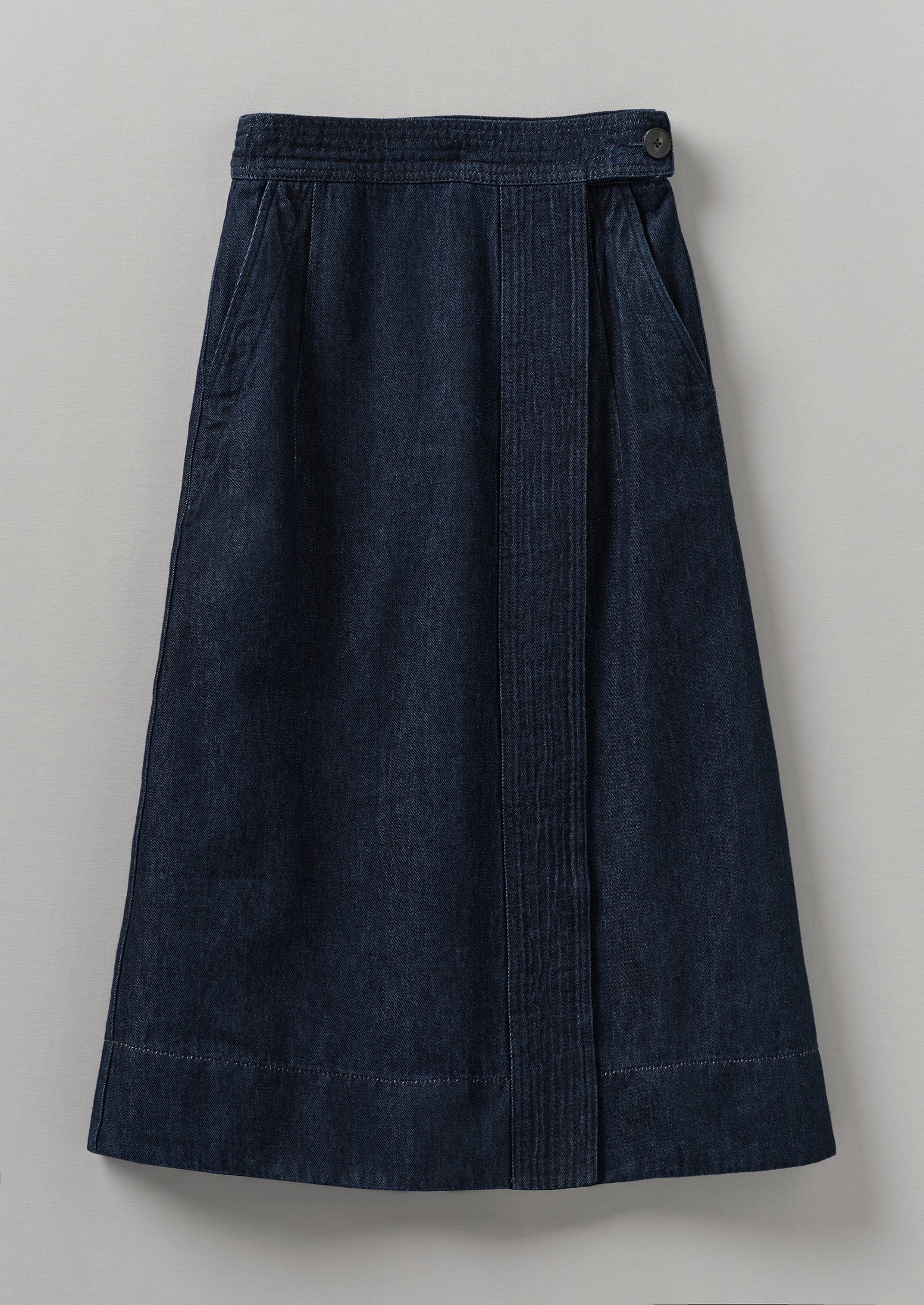 Cotton Hemp Denim Wrap Skirt Indigo TOAST