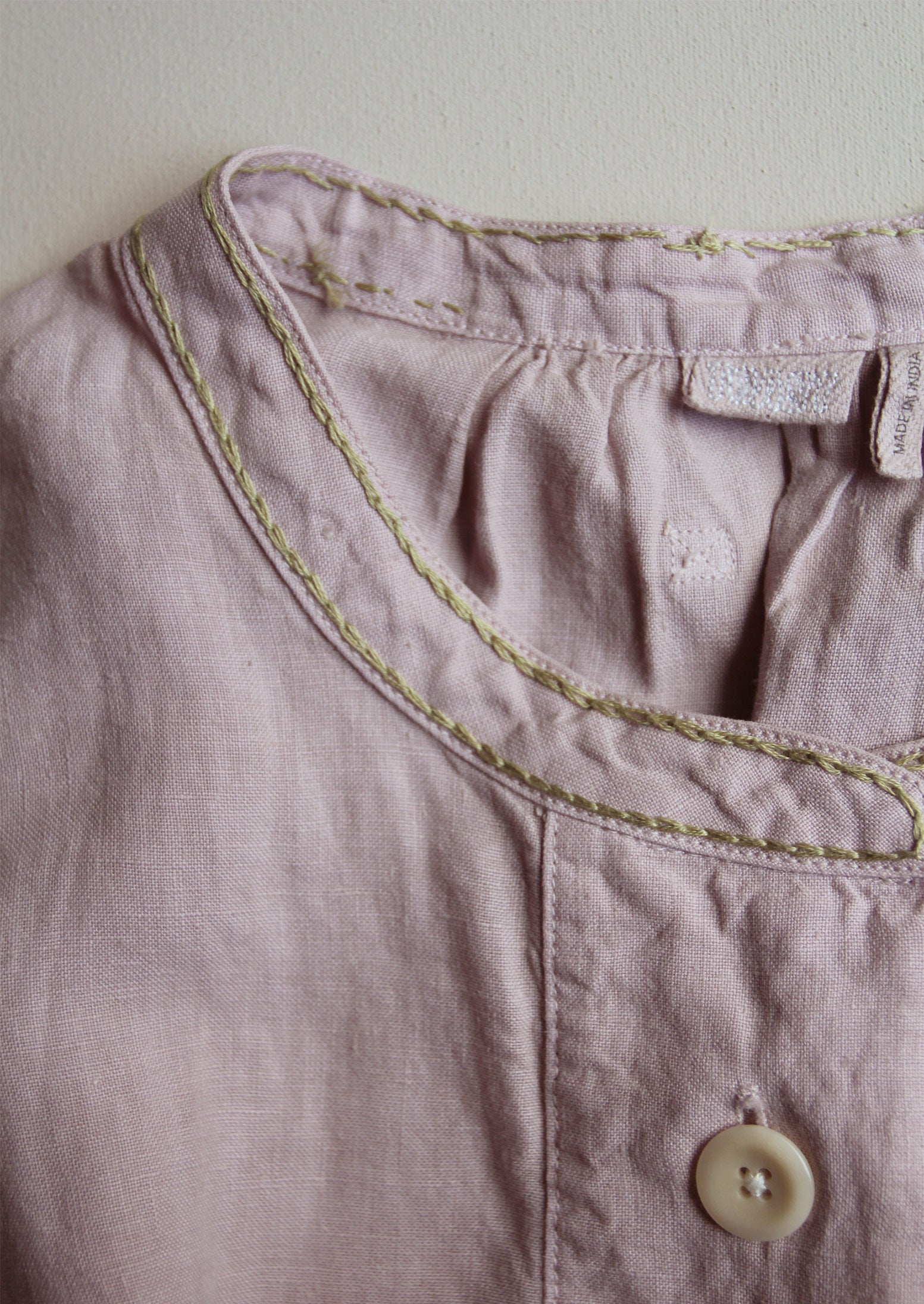 Renewed Garment Dyed Linen Shirt Dress Size M | Pink Smoke