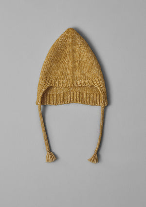 Alpaca Cotton Tassel Knit Hat | Dijon Yellow