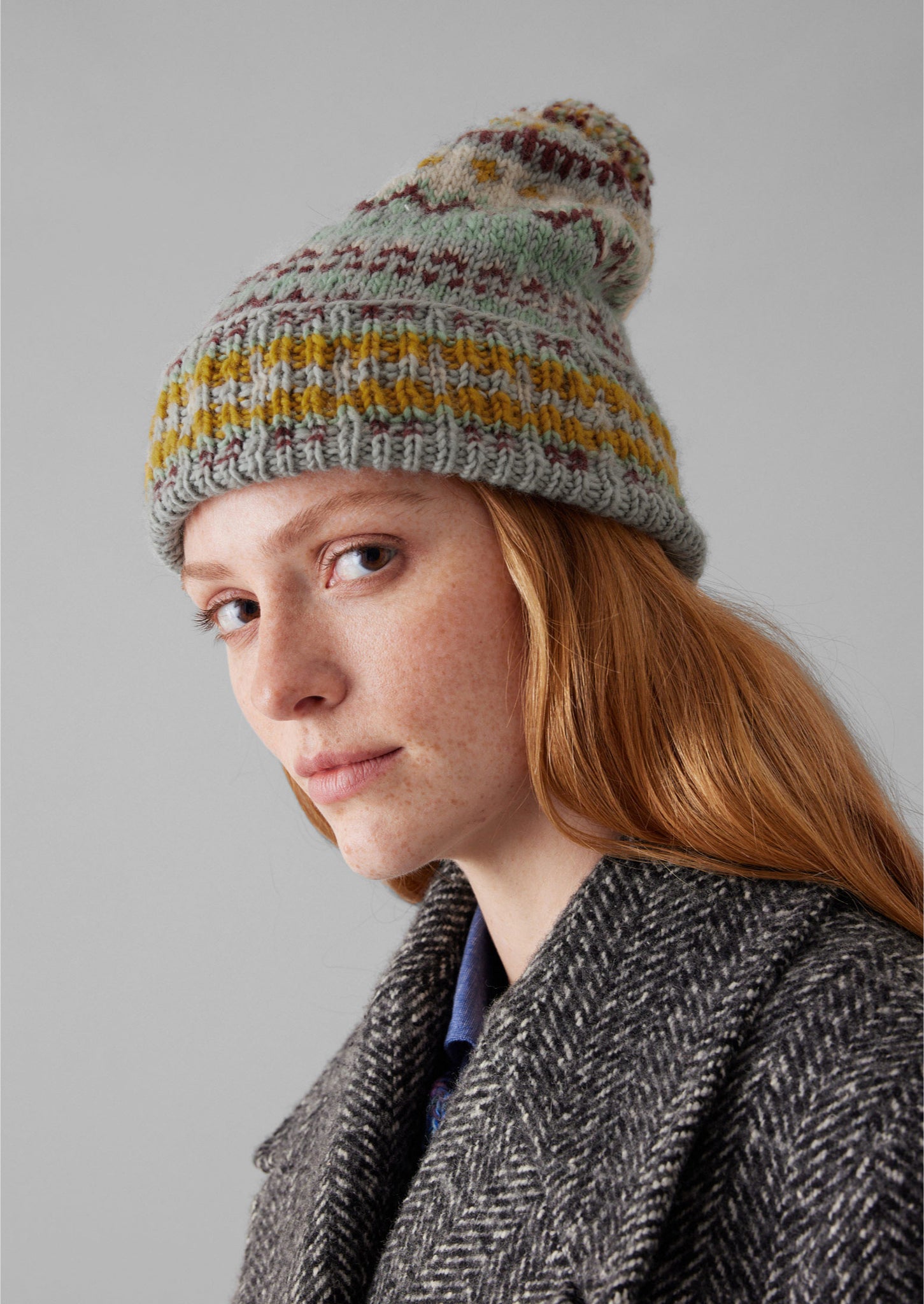 Chamula Hand Knit Hat | Grey Multi