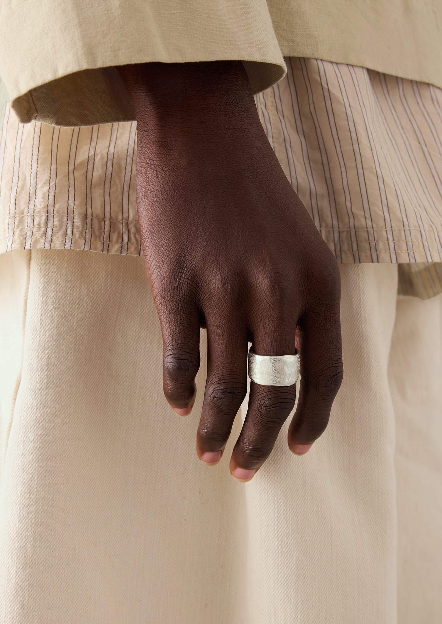 Emily Nixon Sculptural Rock Ring | Silver