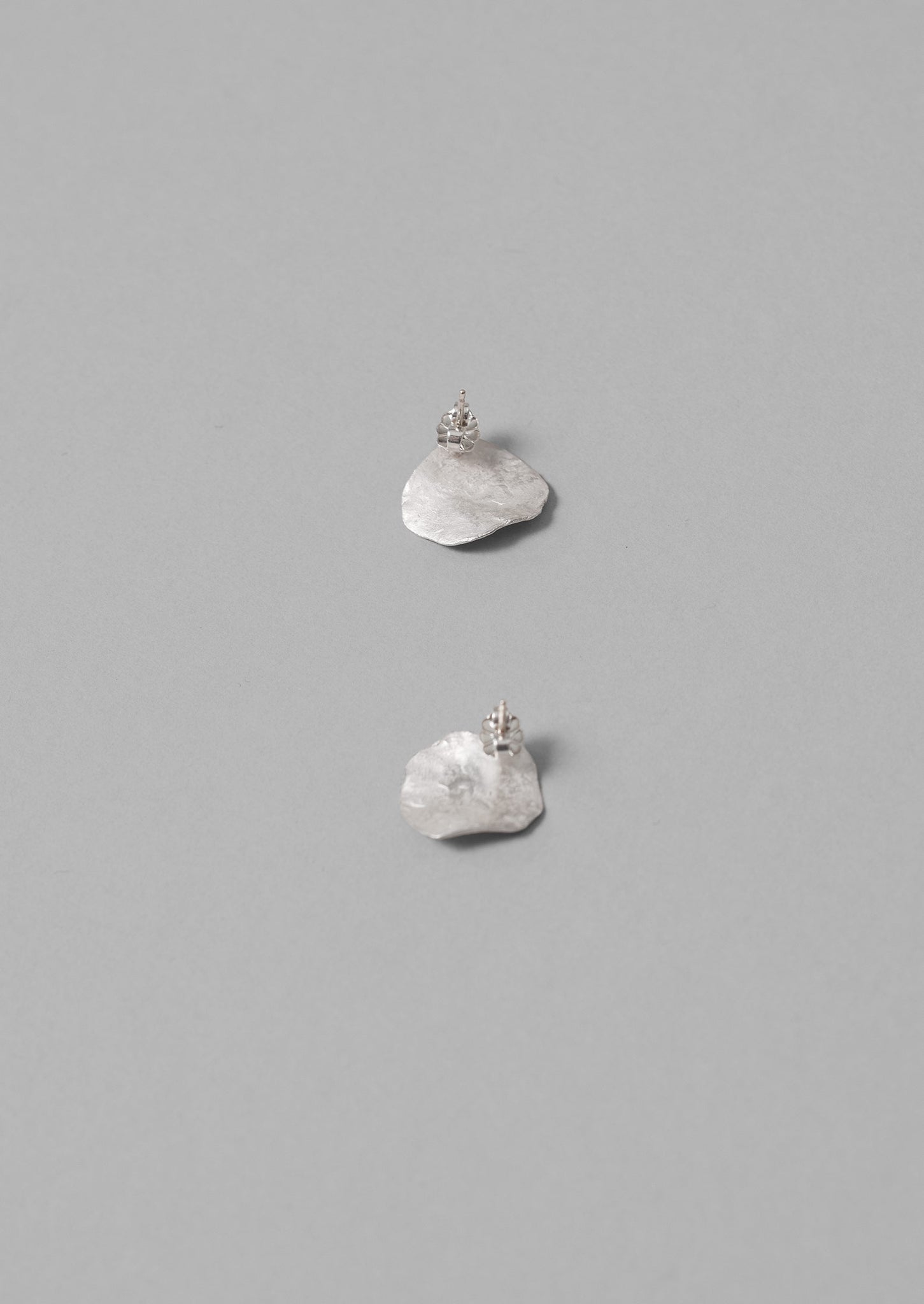 Emily Nixon Flat Rock Stud Earrings | Silver