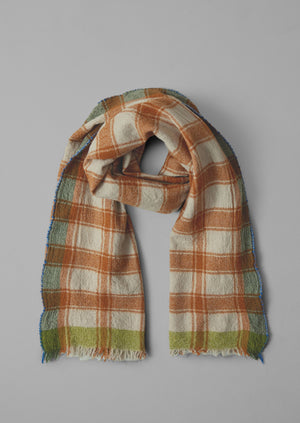 Check Boiled Wool Scarf | Rust