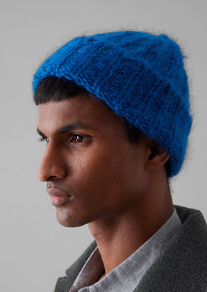 Ribbed Mohair Hat | Cobalt