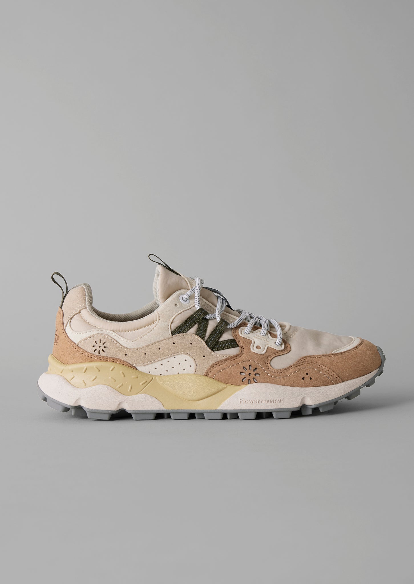 Flower Mountain Yamano Kaiso Panelled Trainers | Ecru/Beige