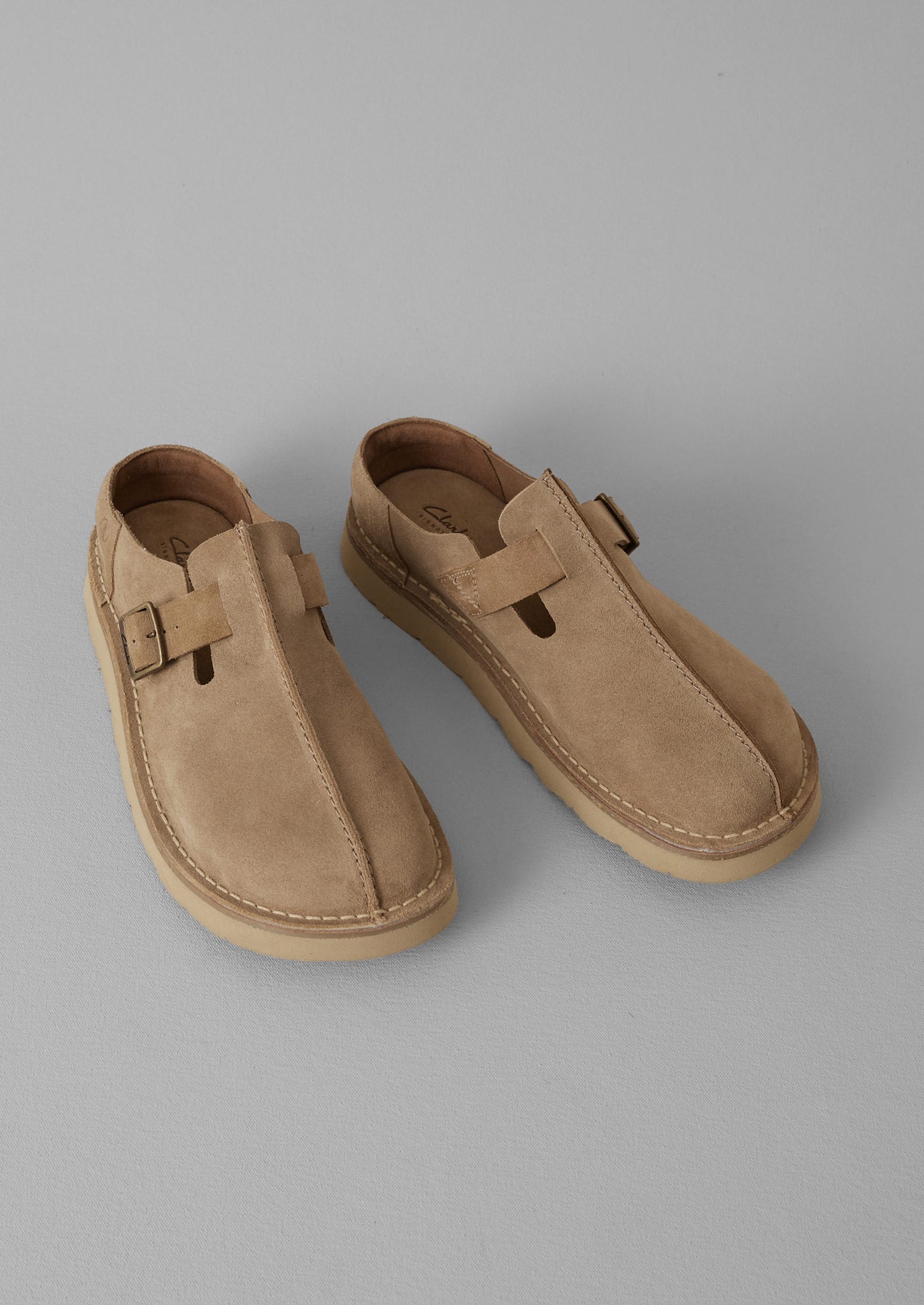 Clarks Suede Buckle Shoes | Sand