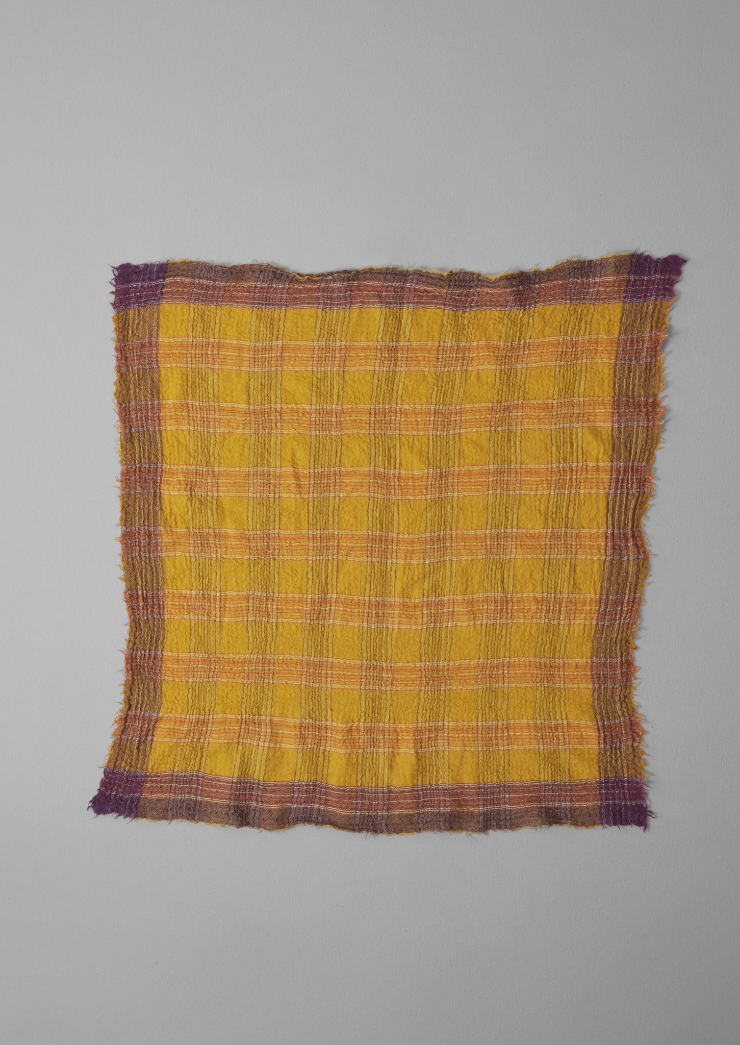 Stellar Boiled Wool Check Scarf | Ochre