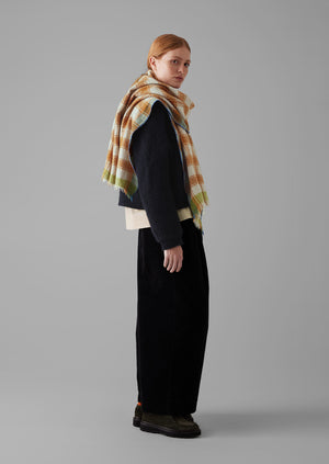 Check Hand Woven Scarf | Rust