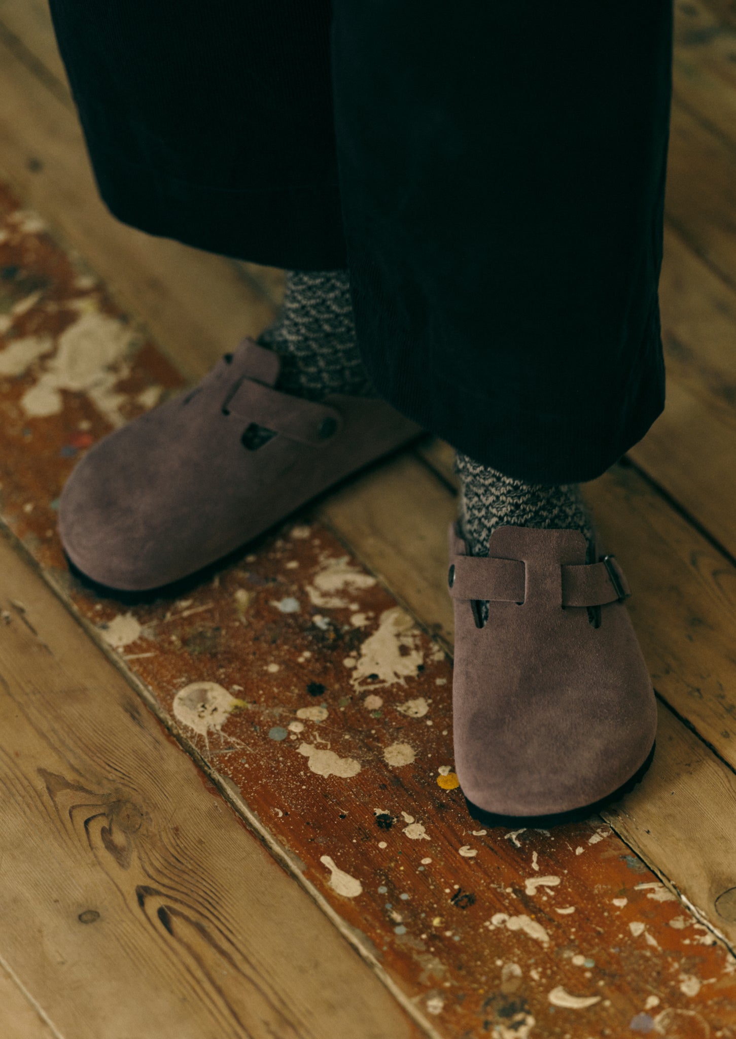 Birkenstock Boston Suede Clogs | Faded Purple