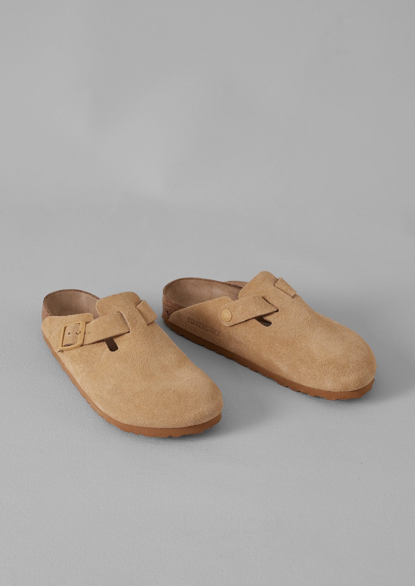 Birkenstock Boston Suede Clogs Latte TOAST