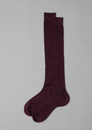 Maria La Rosa Knee High Cotton Socks | Berry