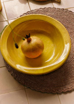 Poterie Barbotine Deep Bowl | Citrus/Terracotta