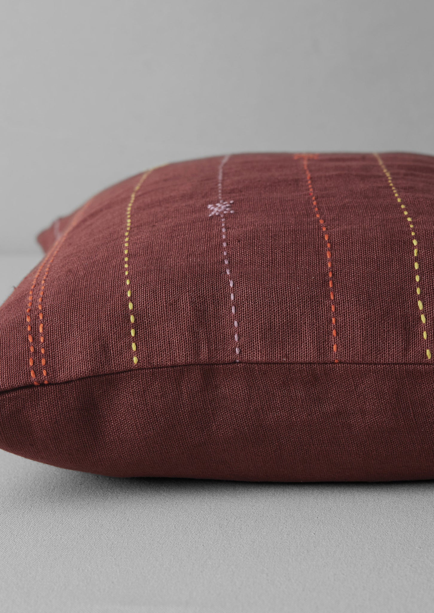 Basri Hand Embroidered Cushion Cover | Conker