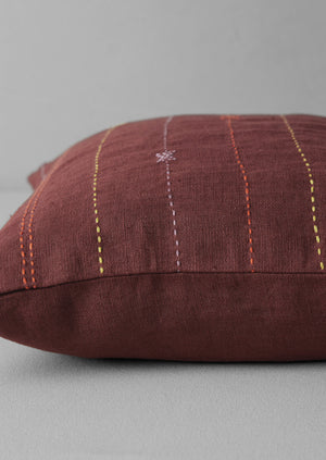 Basri Hand Embroidered Cushion Cover | Conker