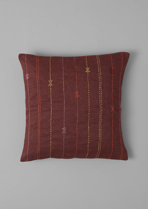 Basri Hand Embroidered Cushion Cover | Conker