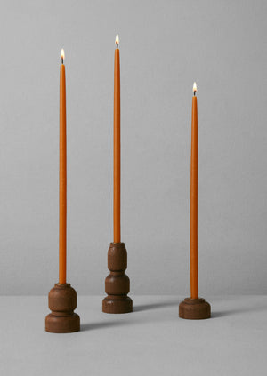 Beechwood Slim Dinner Candle Holder Set | Beech