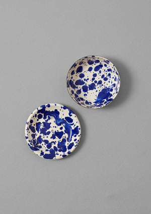 Splatter Enamel Soap Dish | Cream/Blue