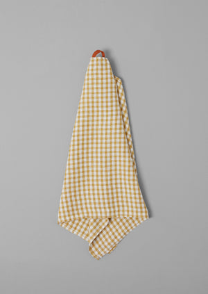 Gingham Linen Tea Towel | Chalk/Ochre