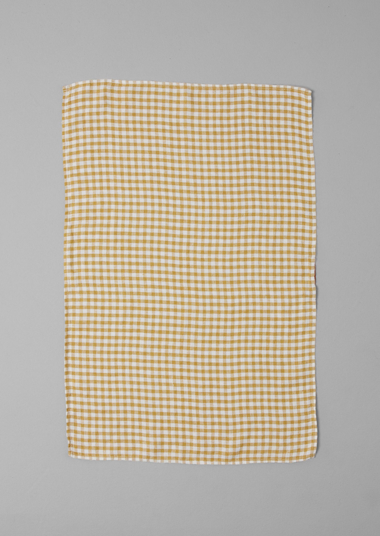 Gingham Linen Tea Towel | Chalk/Ochre