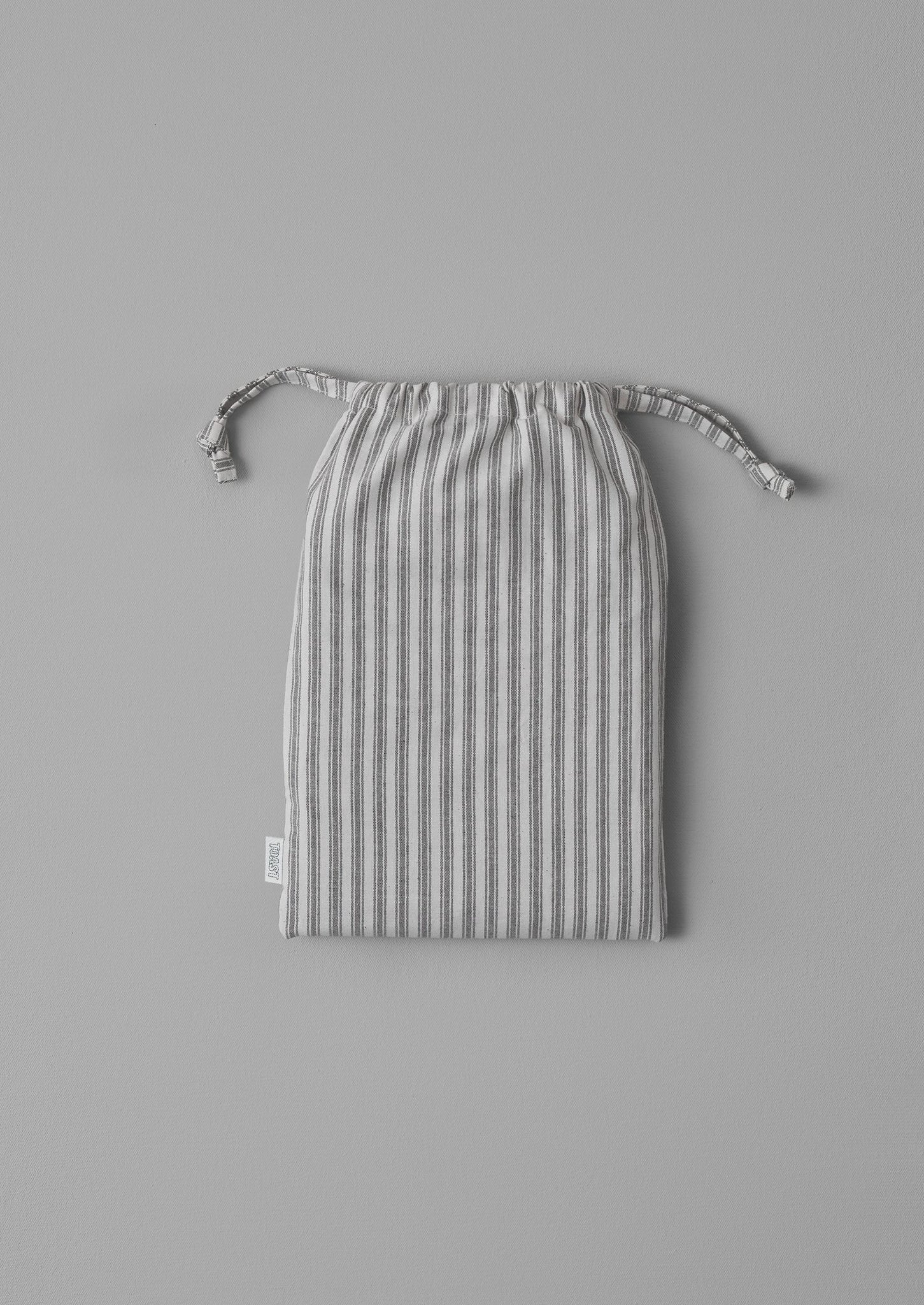 Organic Cotton Pyjama Stripe Fitted Sheet | Navy/Ecru