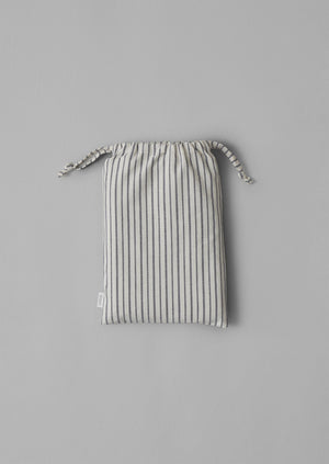 Organic Cotton Pyjama Stripe Oxford Pillowcase | Navy/Ecru