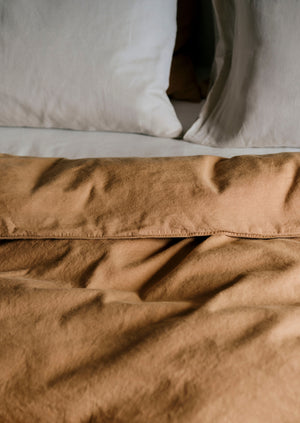 Washed Linen Cotton Duvet Cover | Bracken