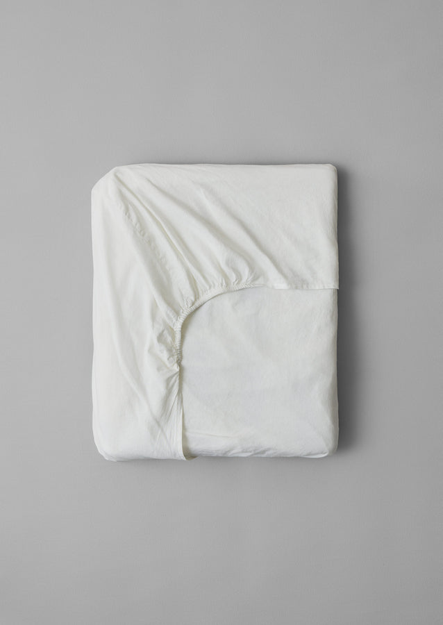 Washed Linen Cotton Fitted Sheet | Ecru