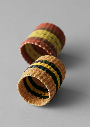 Hand Woven Iraca Napkin Rings | Citron/Multi