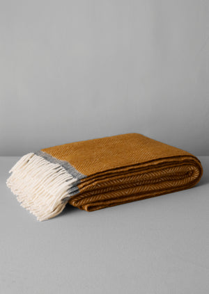 Diamond Wool Blanket | Caramel/Charcoal