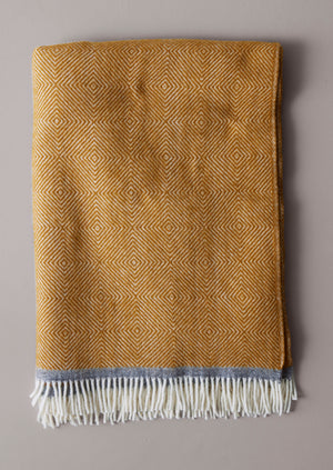 Diamond Wool Blanket | Caramel/Charcoal