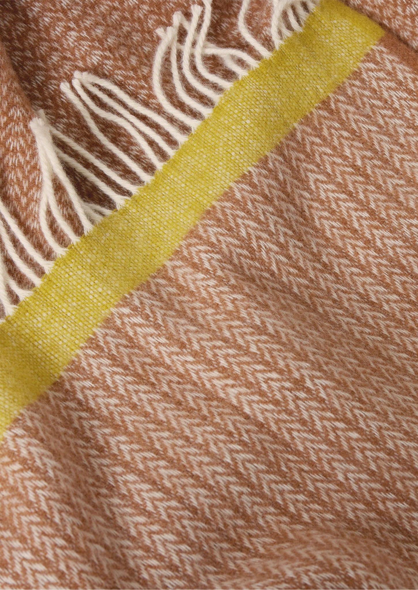 Chevron Wool Blanket | Nougat/Mimosa