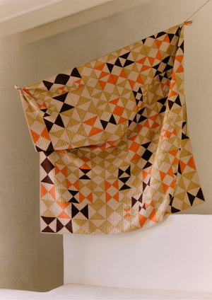 Kite Patchwork Quilt | Straw/Poppy