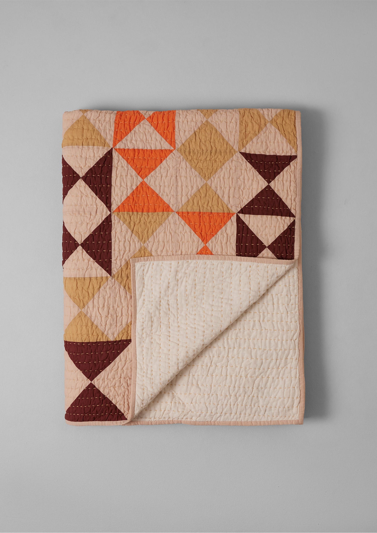 Kite Patchwork Quilt | Straw/Poppy