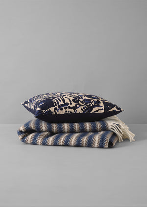 Oscar Wool Blanket | Blue/Sand