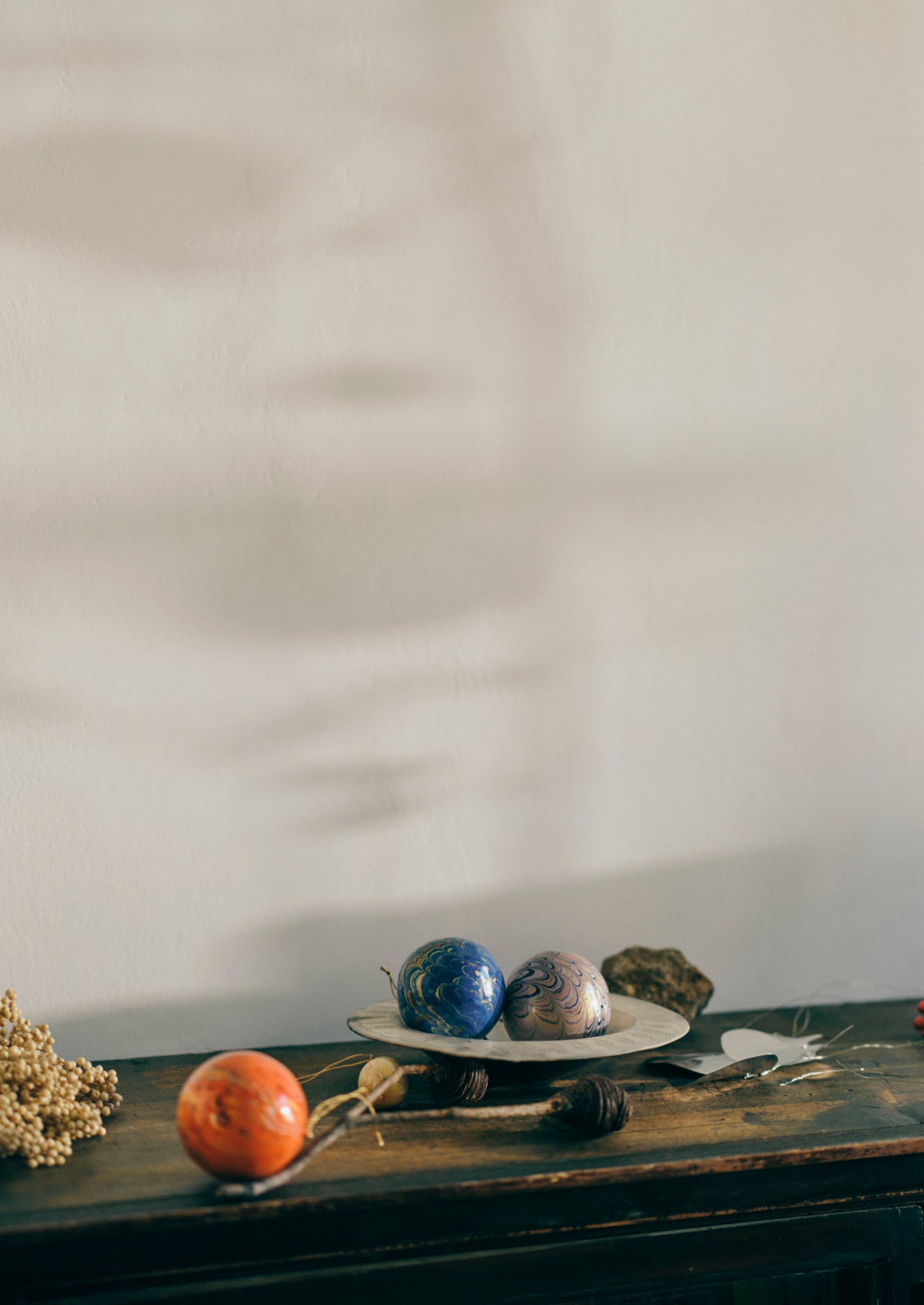 Hand Marbled Bauble | Coral