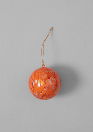 Hand Marbled Bauble | Coral