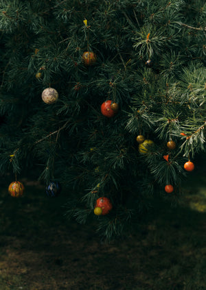 Starburst Hand Painted Bauble | Bright Coral