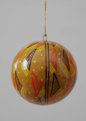 Harp Hand Painted Bauble | Dark Ochre