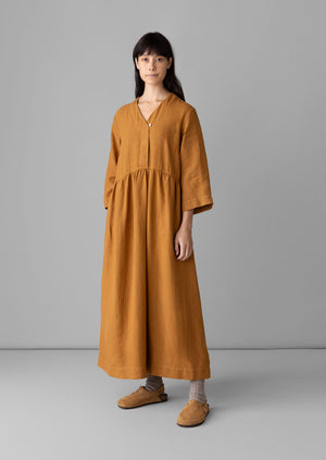 TOAST Womens Dresses  Panelled Cotton Linen Dress Dhal < Talip Olgun