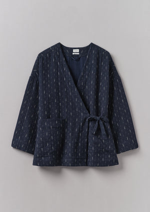 Dobby Cotton Lounge Jacket | Indigo Blue