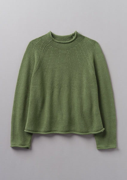 Cotton Linen Easy Sweater, Garden Green