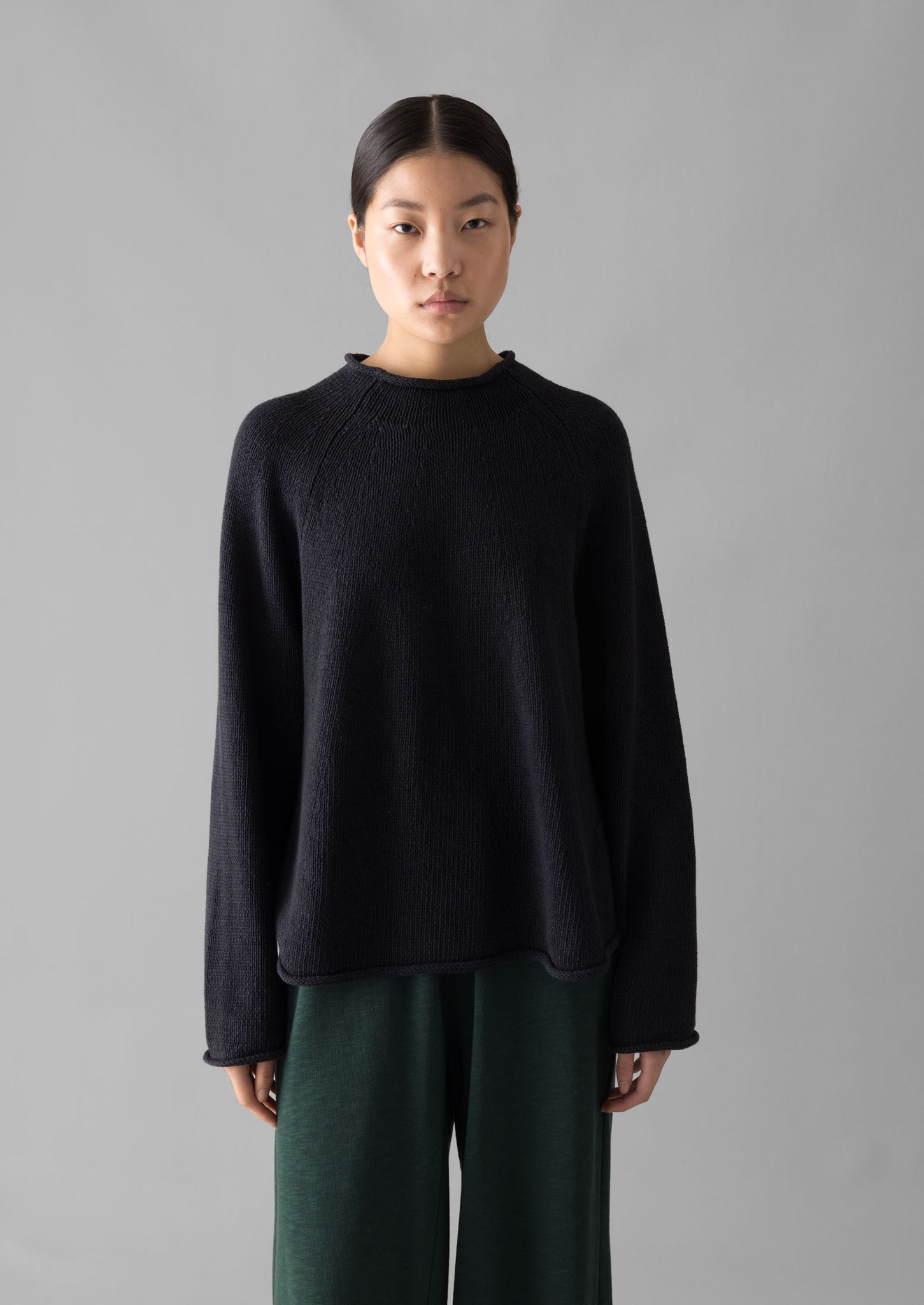 Organic Cotton Linen Easy Sweater | Dark Navy | TOAST