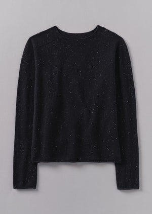 Wool Cashmere Neat Sweater | Night Sky