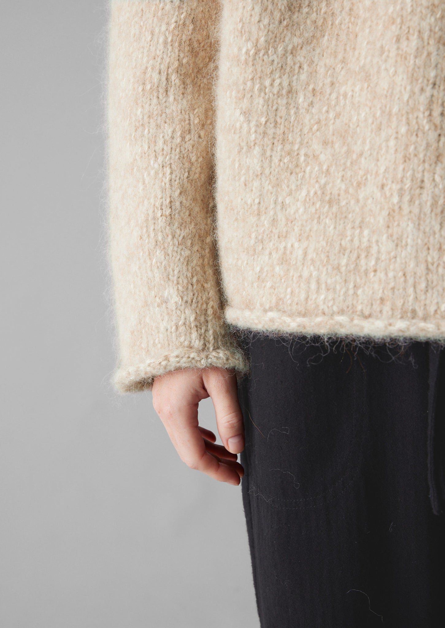 Textured Cotton Alpaca Sweater | Moonstone