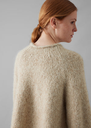 Textured Cotton Alpaca Sweater | Moonstone